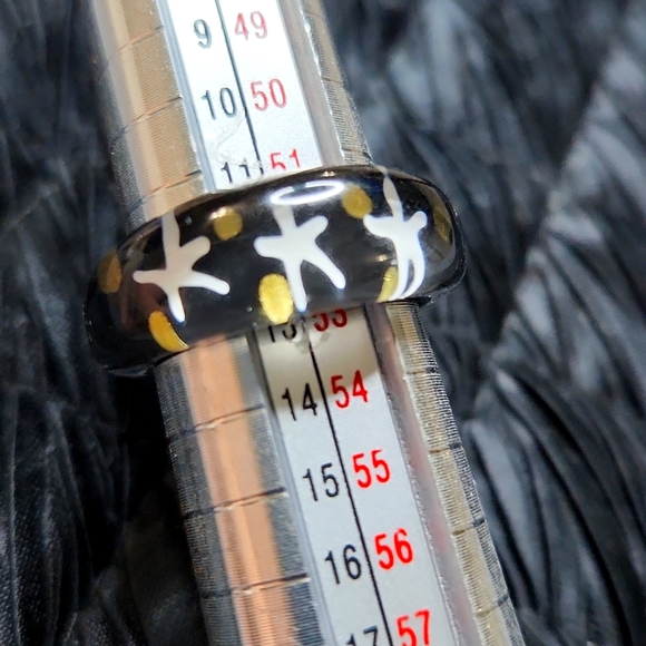 💕 5/$25 Size 6 Vintage Lucite black gold and white. - Picture 2 of 13